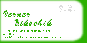 verner mikschik business card